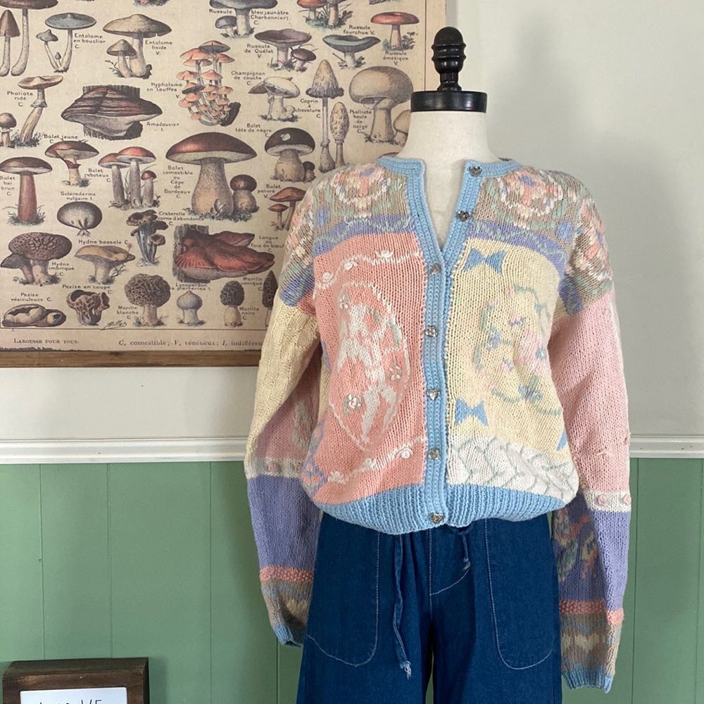 Vintage Pastel Patchwork Cardigan